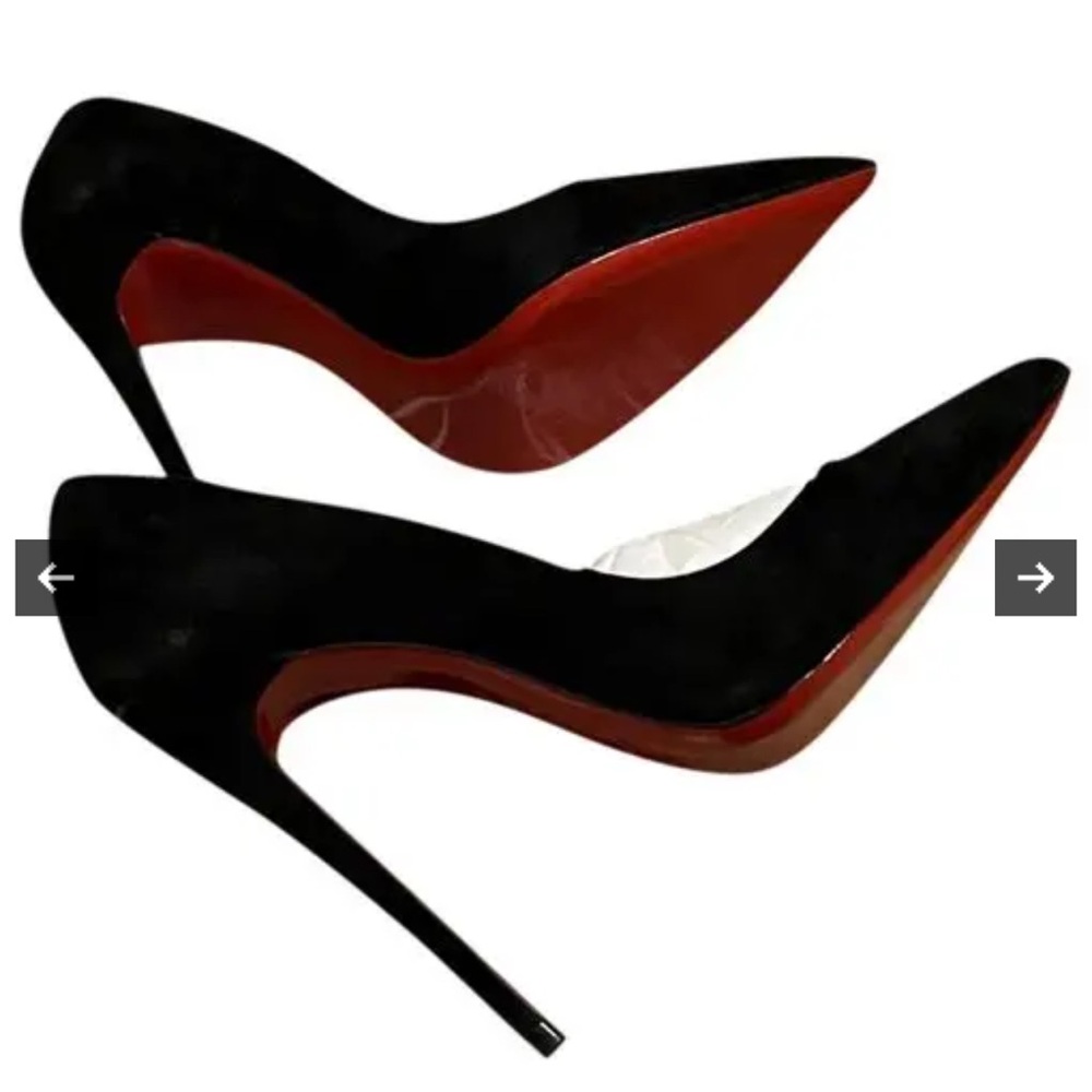 Christian Louboutin Suede Black So Kate Heels Sz 39